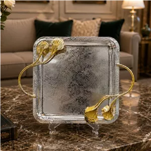 سینی فلزی مربع لیلیوم دو رنگ