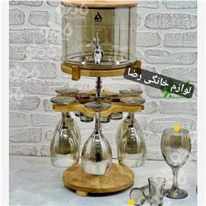 کلمن شربت شیشه ای دارای جام 