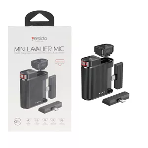 میکروفون بی سیم Yesido Type-C &amp  Lightning مدل KR19 - مشکی ( 18 ماه تعویض نیکان همراه)