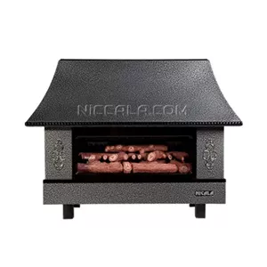 بخاری گازی شومینه ای نیک کالا 26000 مدل سیمین MC26 نقره ای چکشی