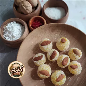 باسلوق زعفرانی (با مغز بادام ) 500گرمی