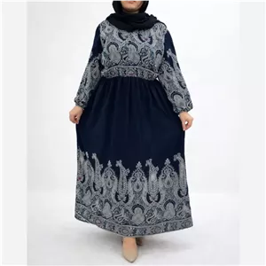 پیراهن نخی سایز بزرگ زنانه ترمه مدل آزاد و راحت چهار فصل