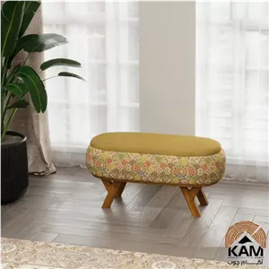 پاف نیمکتی نقش آکام چوب طرح هنگام سایز 90