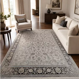 فرش ماشینی فلیسا 1200 شانه تراکم 3600 طرح افشان گلریز کرم سرمهای 6 متری کد 80253