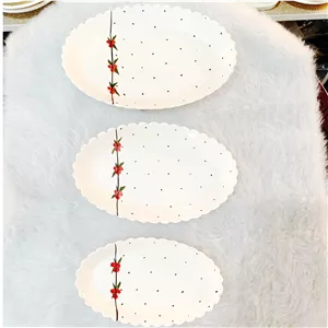 دیس طرح خال خالی گل قرمز