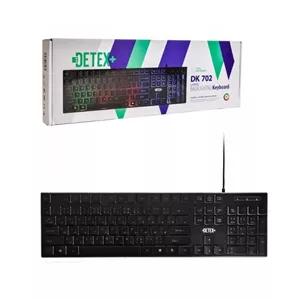 کیبورد گیمینگ دیتکس پلاس مدل DK702 سیمی با نورپردازی RGB و حروف فارسی