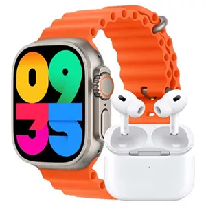 ساعت هوشمند ورنا مدل W49 Ultra with airpod pro به همراه هدفون بلوتوثی