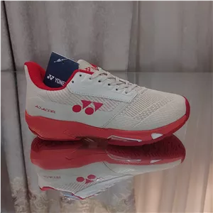 کفش بدمینتون ، تنیس و پدل یونکس Yonex Womens and Mens Power Cushion Ad-Accel Sunset Red رنگ کرم قرمز