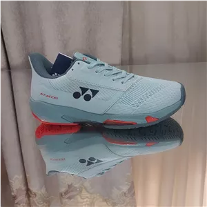 کفش بدمینتون ، تنیس و پدل یونکس Yonex Womens and Mens Power Cushion Ad-Accel Sunset Red رنگ آبی قرمز