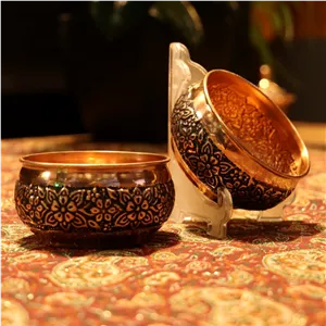 پیاله مسی مدل رز توپی 