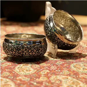 پیاله مسی مدل رز توپی کروم