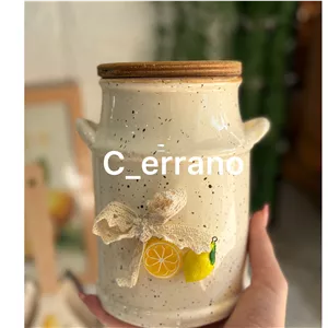 بانکه روغن جامد سرامیکی رستیک طرح لیمو برجسته یک کیلویی