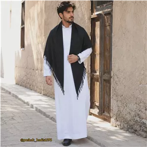 چفیه مشکی نخی سوری مردانه