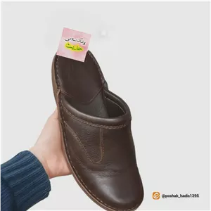 نعلین چرم طبیعی جلو گرد مردانه