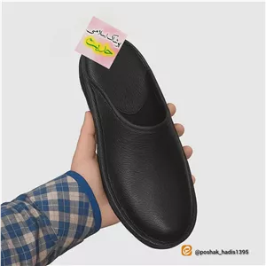 نعلین چرم طبیعی جلو گرد مردانه 