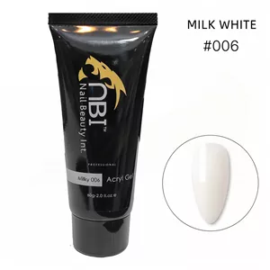 پلی ژل کاشت ناخن ان بی آی رنگ شیری 60 گرم کد 6