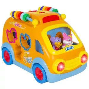 اسباب بازی آموزشی هولی تویز مدل Happy Bus کد H6 به همراه عروسک مافین