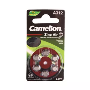 باتری سمعک 312 کملیون بسته 6 عددی Camelion zinc air