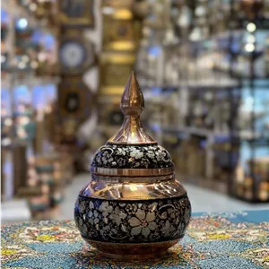 قندان بدون پایه 15cmکوچک الماس تراش نقره کوب