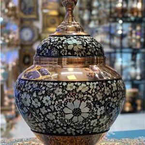 قندان بدون پایه مدل سیبی 32سایز بزرگ الماس تراش نقره کوب
