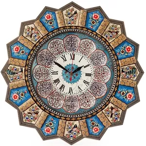 ساعت خورشیدی خاتم و مینا کاری شده صفحه 25cm 