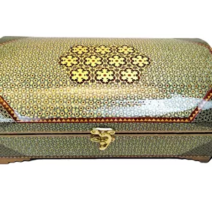 جعبه جواهرات صندوقچه ای خاتم کاری اعلاء (ابعاد14 26 س)