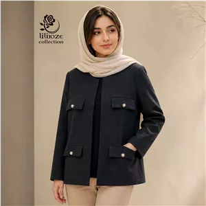 ست پاییزه زنانه کت مخمل سوییت مشکی ترند