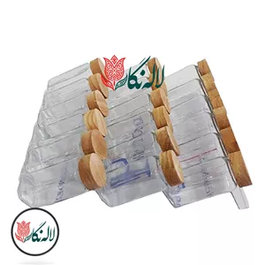 جا ادویه مکارتی 24عددی داخل کشو با استند پلاستیکی - شیشه سایز 12 همراه درب سیلیکونی ادویه پاش