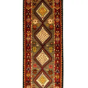 گبه دستبافت با طرح لوزی (95×306) سانتیمتر