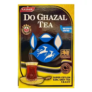 چای سیاه ارل گری دوغزال اکبر شیر نشان اصل _ 500 گرم
