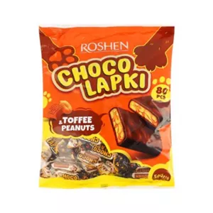 تافی با مغز بادام زمینی و روکش شکلات چوکولاپکی روشن _ 500 گرم