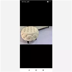 پاف گرد تمام لمثه با پایه چوبی