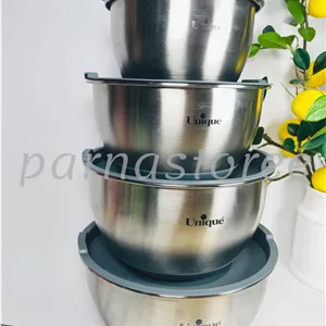 لگن استیل کف سیلیکونی 4 عددی یونیک