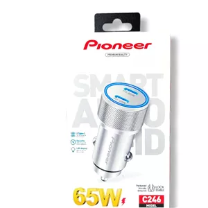 شارژر فندکی پایونیر مدل PIONEER C246 65W دو خروجی تایپ سی