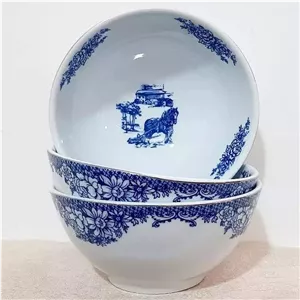 کاسه آبگوشتی چینی قلم ابی ویلیج بسته 6 عددی مناسب سرو آبگوشت و آش 15 سانتی