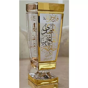 گلدان کریستال نوبل طرح طلاکوب مهدوی