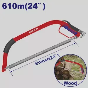 اره کمانی (چوب بری دستی) EMTOP مدل EHFE5024 تیغه 61 سانتی متر با قابلیت تعویض، طراحی ارگونومیک اره کمانی آوانور - پس ...