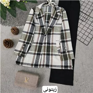 کت چهارخونه یقه انگلیسی