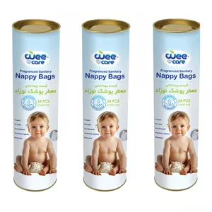 کیسه بهداشتی پوشک وی کر مدل Nappy Bags قوطی 3 بسته 24 عددی