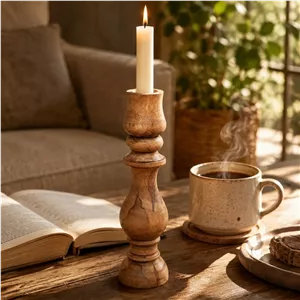 شمعدانی چوبی دست ساز ( جاشمعی چوبی دست ساز) 