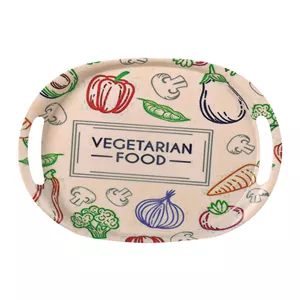 سینی دسته دار مهروز مدل 5001 vegetrian food سایز 2030 سانتی متر ارسال پس کرایه 