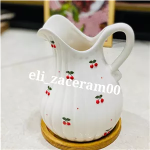 پارچ سرامیکی طرح آلبالو و گیلاس برجسته 