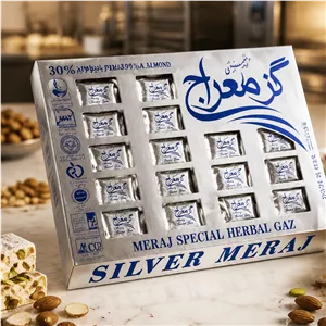گز نقرهای 30 درصد بادام معراج اصفهان 200گرم