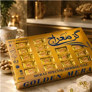 گزطلایی 30 درصد پسته معراج اصفهان 1ردیف و2ردیف