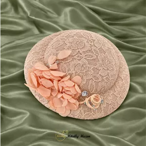 کلاه عروس فرنچ صورتی گیپور کد 805