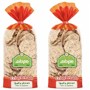 نان خشک چیپسی حاوی کینوا و جو دوسر هم دانه - 230 گرم بسته 2 عددی