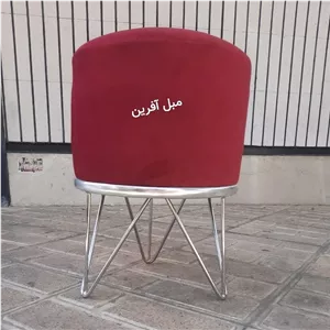  صندلی پاف قرمز پایه استیل آبکاری (پس کرایه )