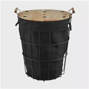 سبد رخت چرک یونیک فلزی درب چوبی (مدل UN-2921 و UN-2922)