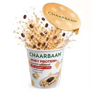 اوتمیل جو دو سر و چیا بدون قند با طعم کاپوچینو 55 گرمی چاربان