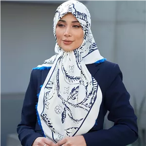 روسری ابریشم ریشه سوزنی مستر کوالیتی+ قواره 110 - RG1028